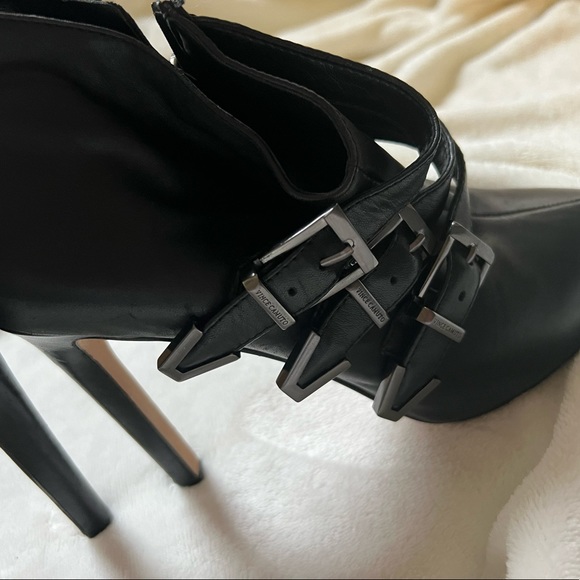 Black High heel ankle boot shoes - Picture 3 of 6